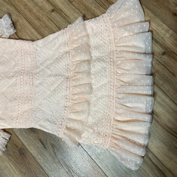 BCBG girls lace puff sleeve pink dress - Picture 4 of 8